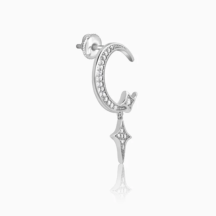 Silver Moon Dangler Earrings