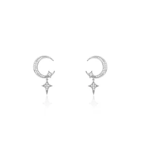Silver Moon Dangler Earrings