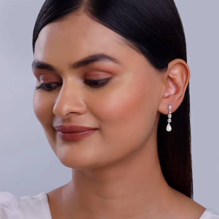 Silver Pearly Hug Earrings