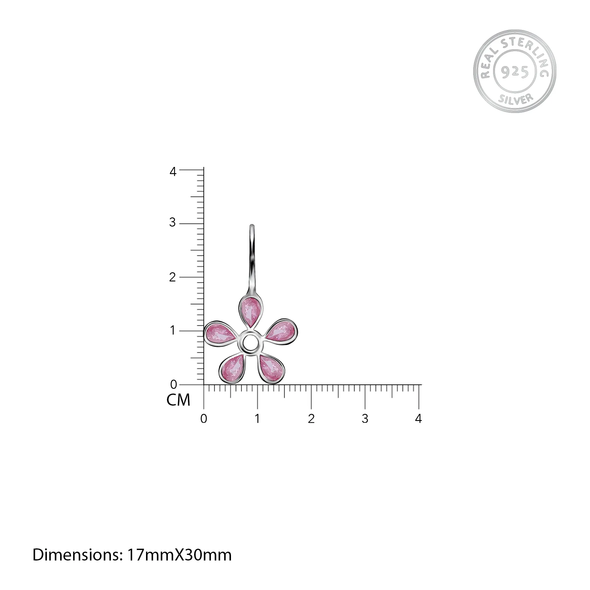 Silver Pink Dahlia Earrings