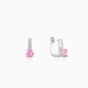 Silver Pink Glam Earrings