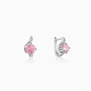 Silver Pink Shine Studs