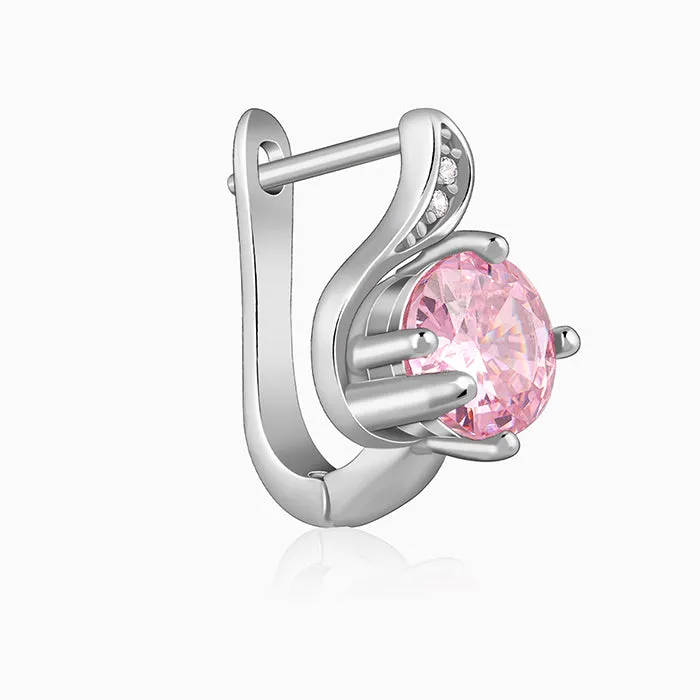 Silver Pink Shine Studs