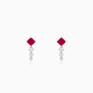 Silver Quad Heart Earrings