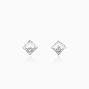 Silver Radiant Rhombus Earrings
