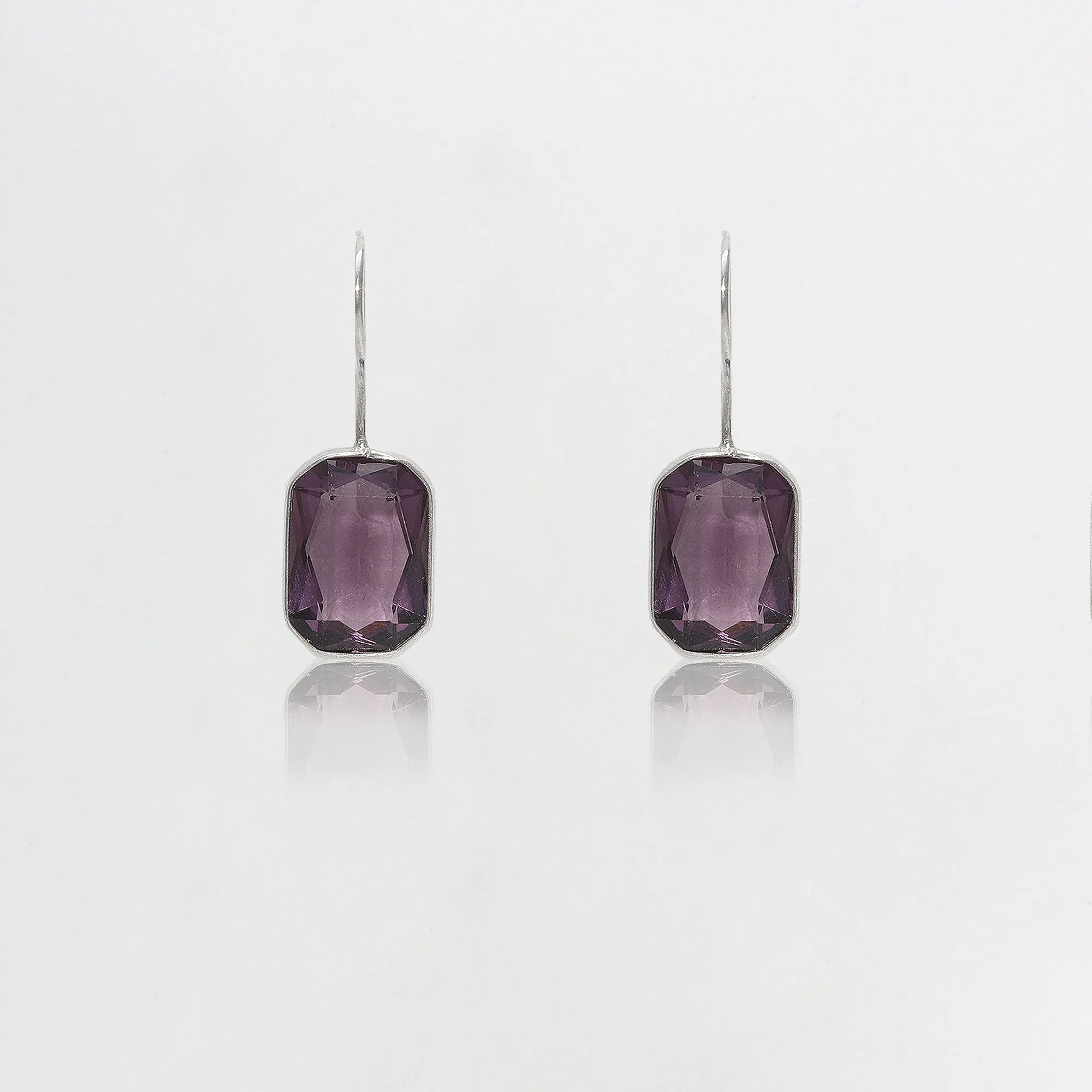 Silver Royal Purple Earrings