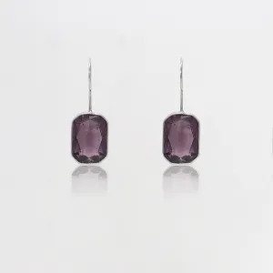 Silver Royal Purple Earrings