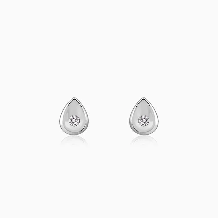 Silver Small Tear Drop Earrings