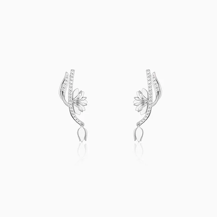 Silver Snowy Safed Musli Earrings
