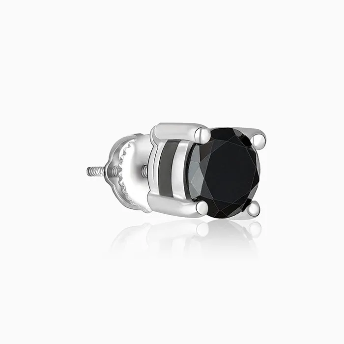 Silver Storm Edge Earring For Men