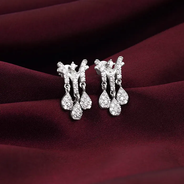 Silver Teardrop Mangalsutra Danglers