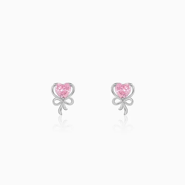 Silver Tied with Love Studs