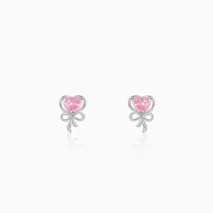 Silver Tied with Love Studs
