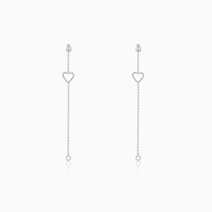 Silver Trendy Love Earrings