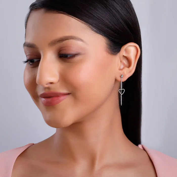 Silver Trendy Love Earrings
