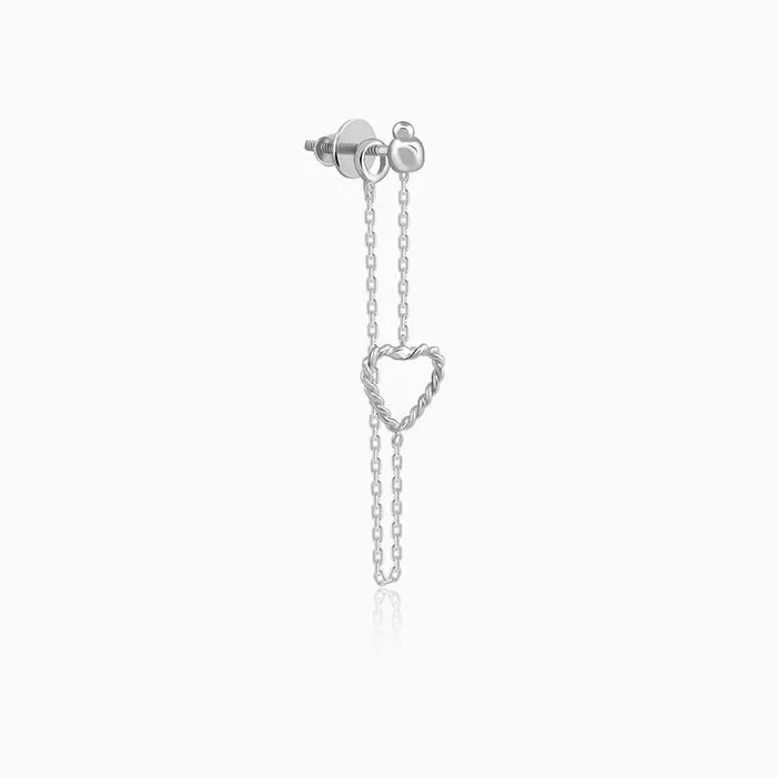 Silver Trendy Love Earrings