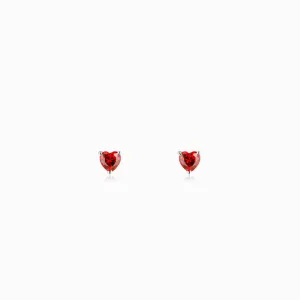 Silver Valentine Heart Stud Earrings