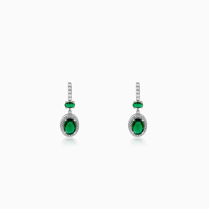 Silver Verdant Whisper Drop Earrings