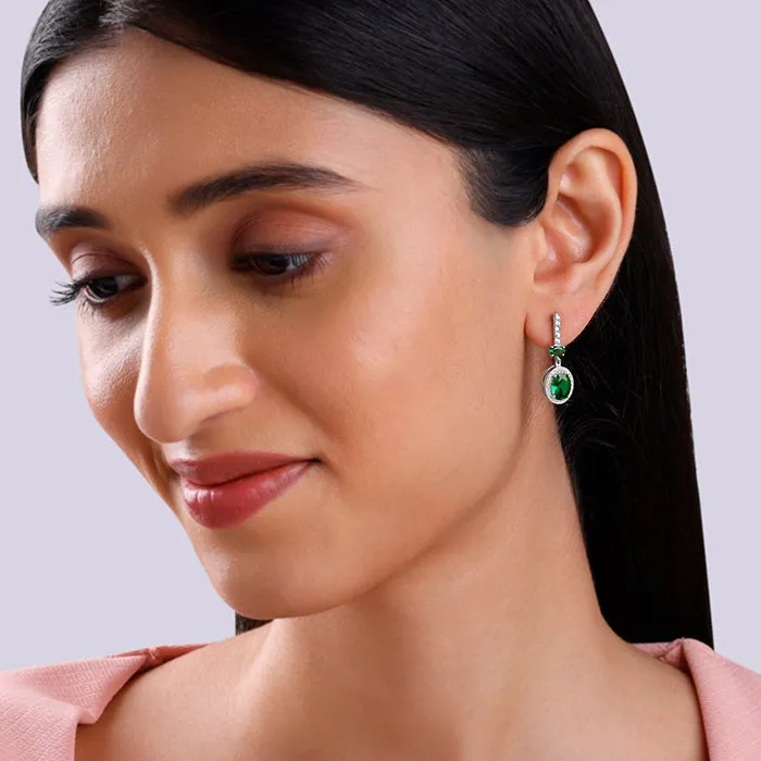 Silver Verdant Whisper Drop Earrings