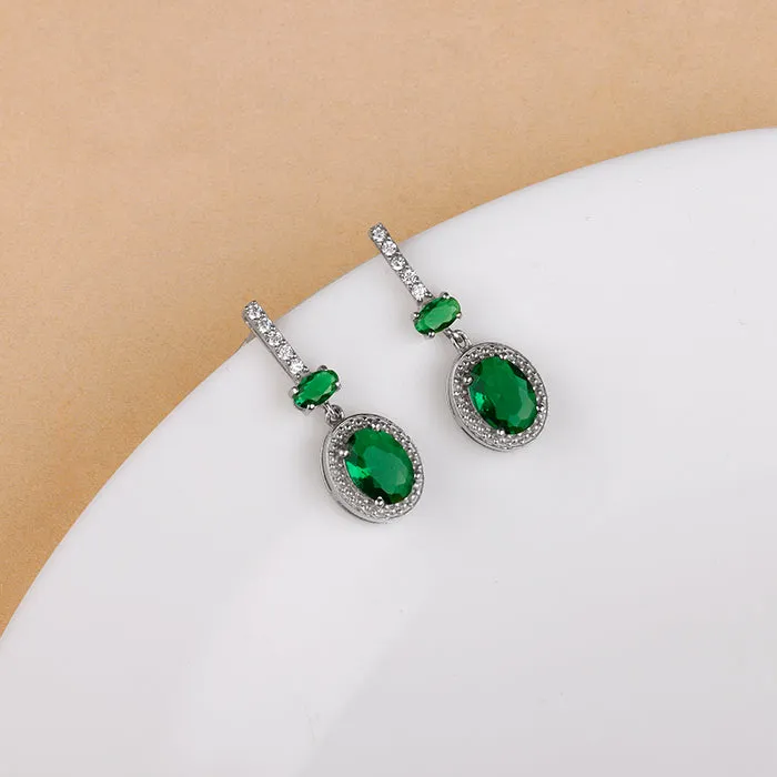 Silver Verdant Whisper Drop Earrings