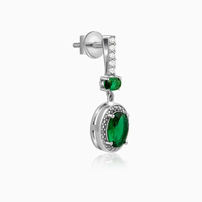 Silver Verdant Whisper Drop Earrings