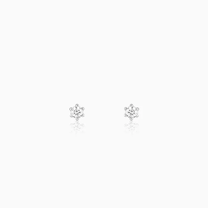 Silver Zircon Bubble Stud Earrings