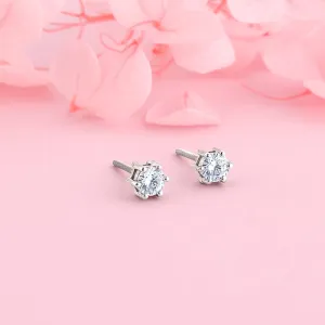 Silver Zircon Bubble Stud Earrings