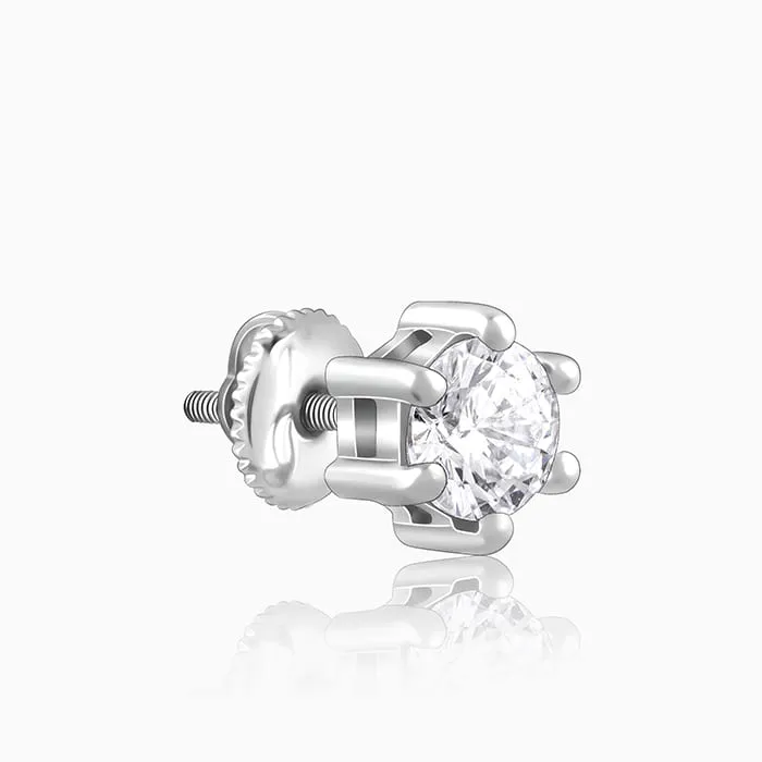Silver Zircon Bubble Stud Earrings