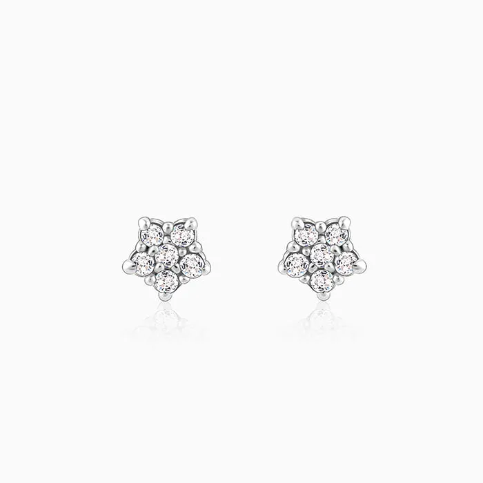 Silver Zircon Constellation Earrings