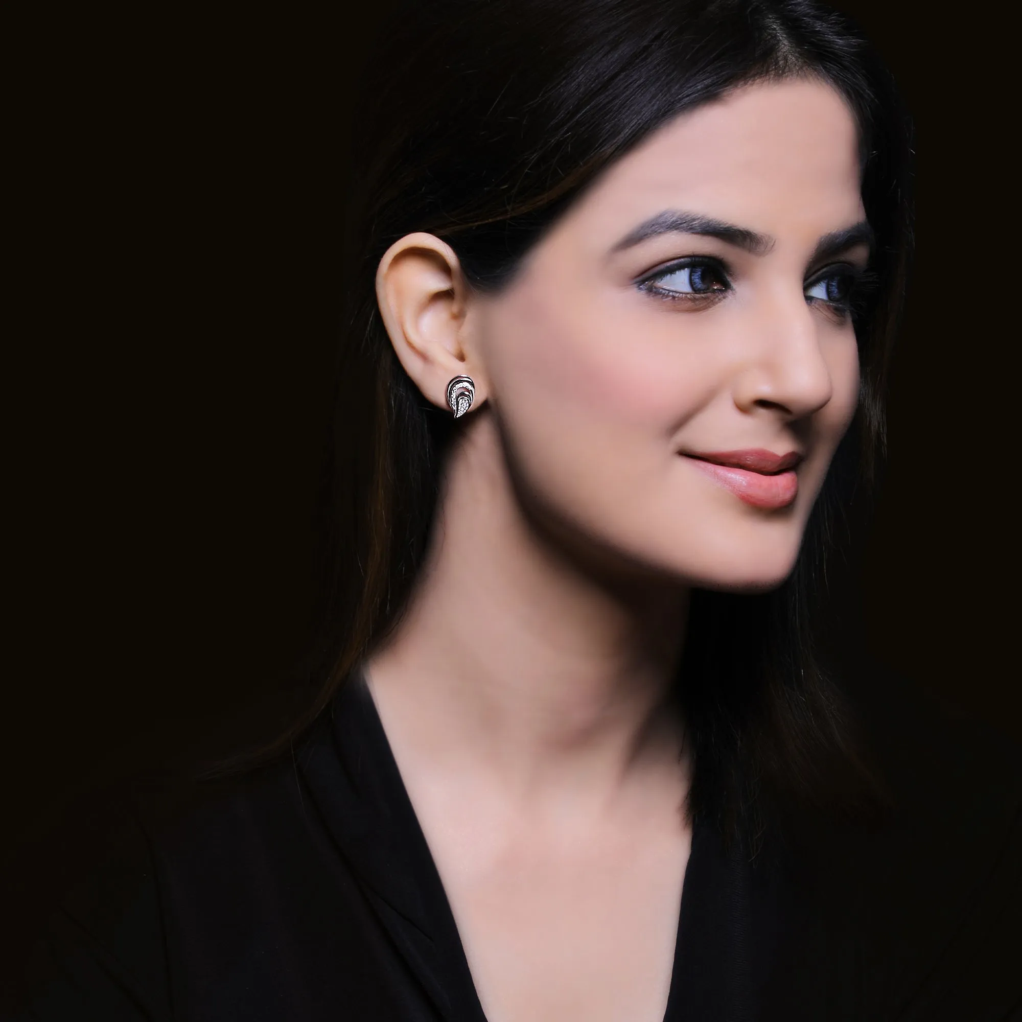 Silver Zircon Sparkling Drop Earrings