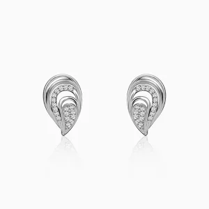 Silver Zircon Sparkling Drop Earrings