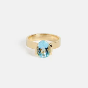 Silvi Ring with Aquamarine in Gold
