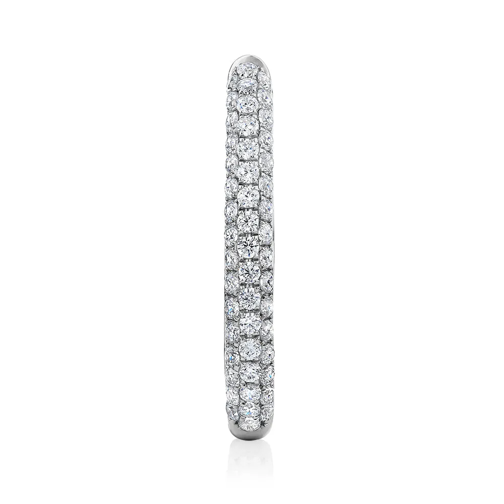 Single earring cuff with 0.49 carats* of diamond simulants in 10 carat white gold and sterling silver