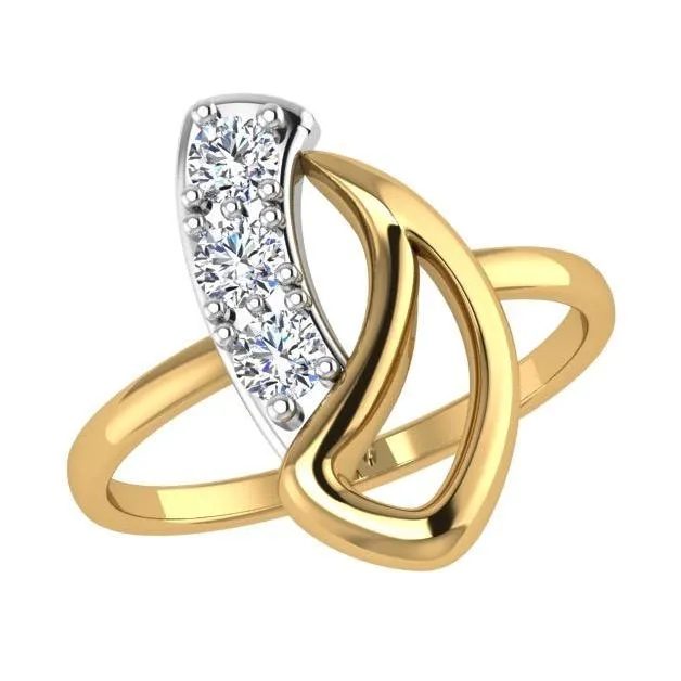 Small Fun Teenager Diamond Ring 14K Yellow  Gold