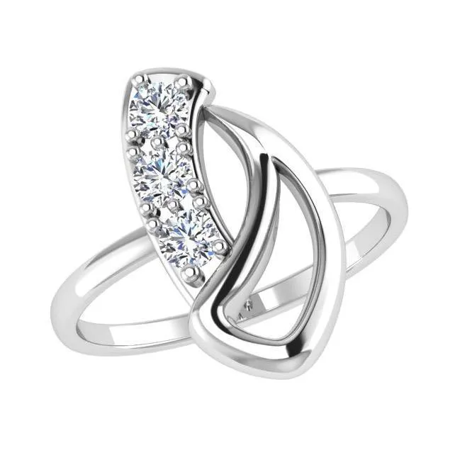 Small Fun Teenager Diamond Ring 14K Yellow  Gold