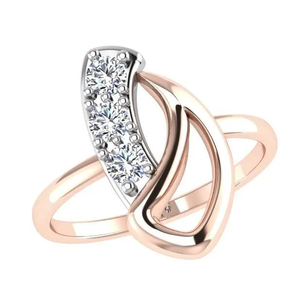 Small Fun Teenager Diamond Ring 14K Yellow  Gold