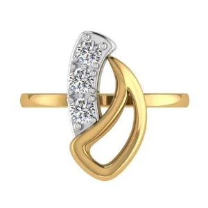 Small Fun Teenager Diamond Ring 14K Yellow  Gold