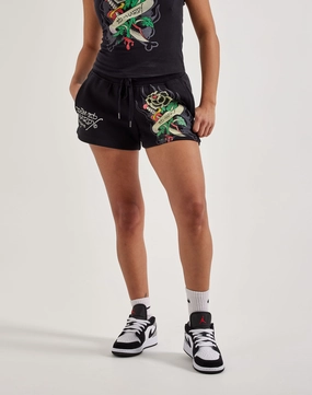Smart casual wear Ed Hardy Black Rose Fleece Shorts Fashion events