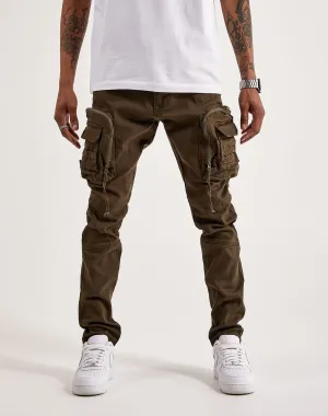 Smoke Rise Twill Slim Tapered Cargo Pants Embroidered fashion Bohemian style items