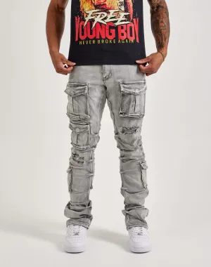 Smoke Rise Utility Pocket Stacked Flare Denim Jeans Everyday wear Beachwear items