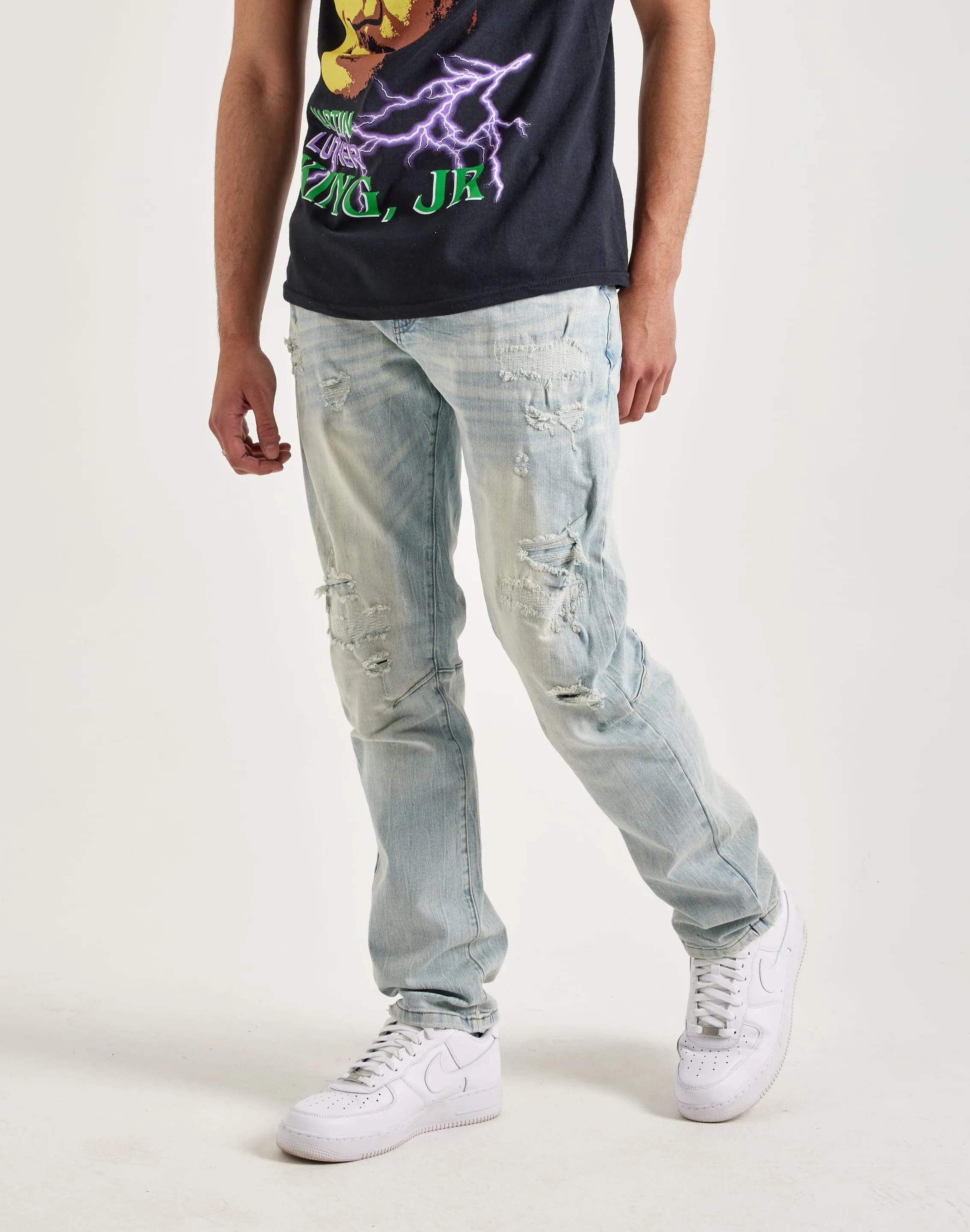 Smoke Rise Vintage Bleach Effect Denim Jeans Smart fashion (wearables) Beachwear items
