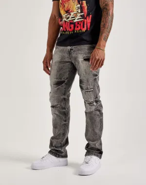 Smoke Rise Wave Effect Straight Denim Jeans Fashion swaps Trendy gear