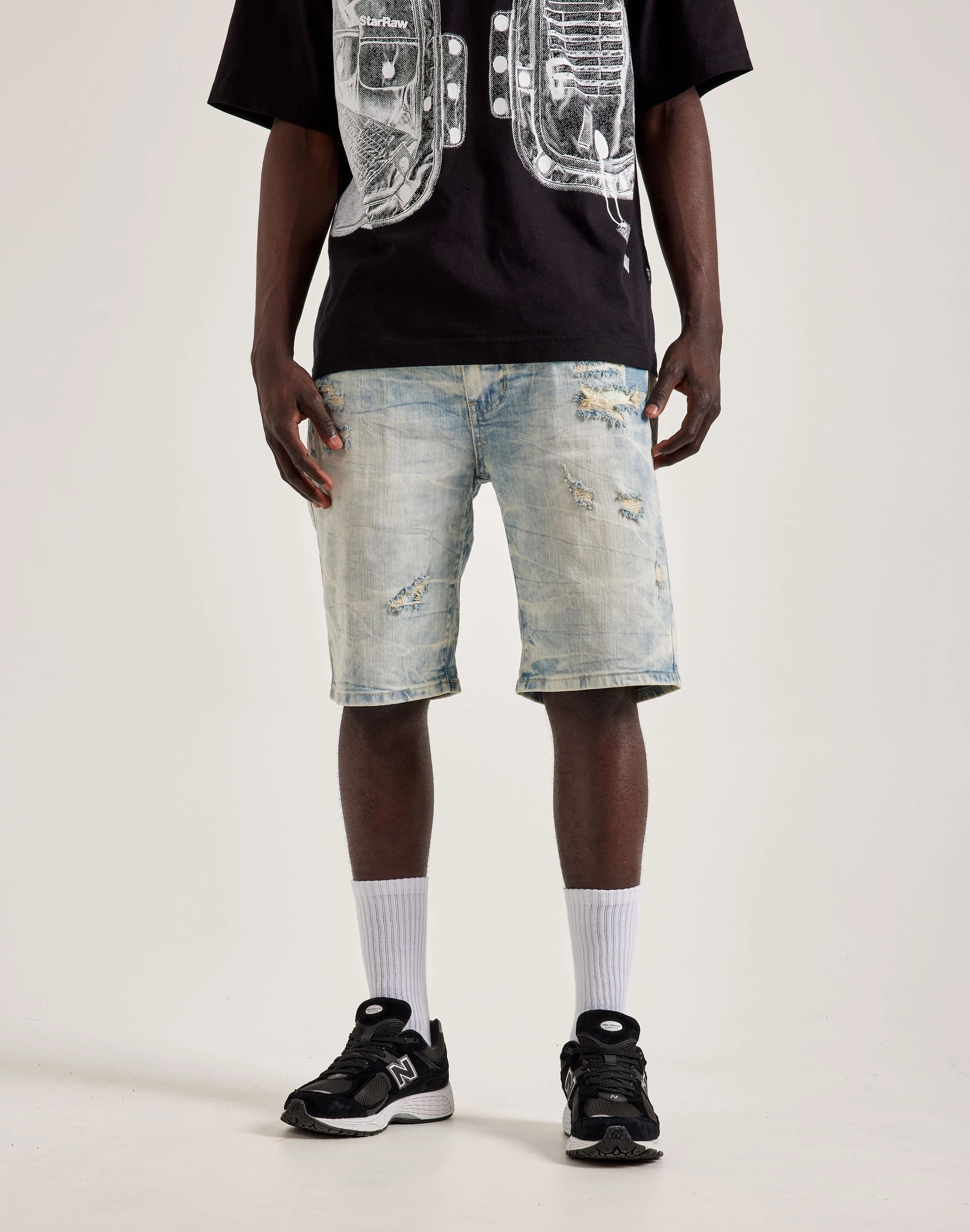 Hip - hop fashion Smoke Rise Clean Hem Shorts Trendy gear