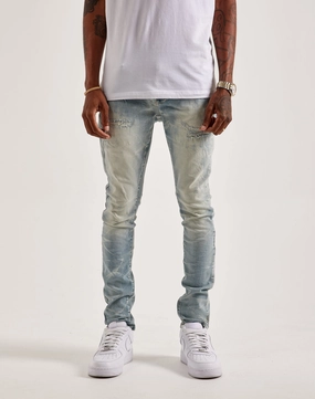 Smoke Rise Slim Wave Effect Jeans Preppy style items Silk - fabric fashion