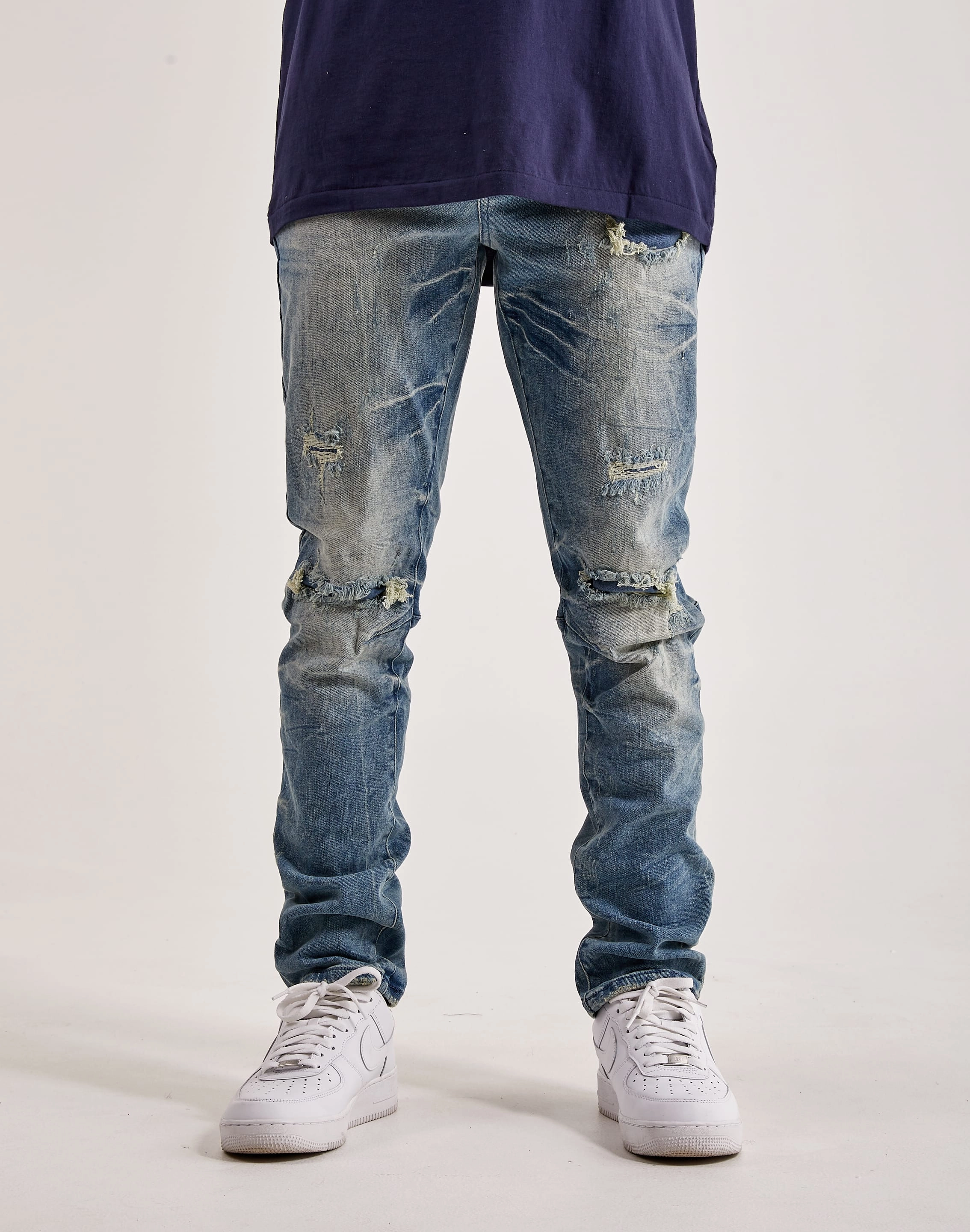 Smoke Rise Wave Effect Basic Slim Denim Fashion brands Fashion labels