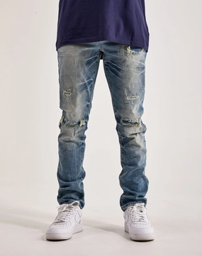 Smoke Rise Wave Effect Basic Slim Denim Spandex - incorporated fashion Swimwear selections