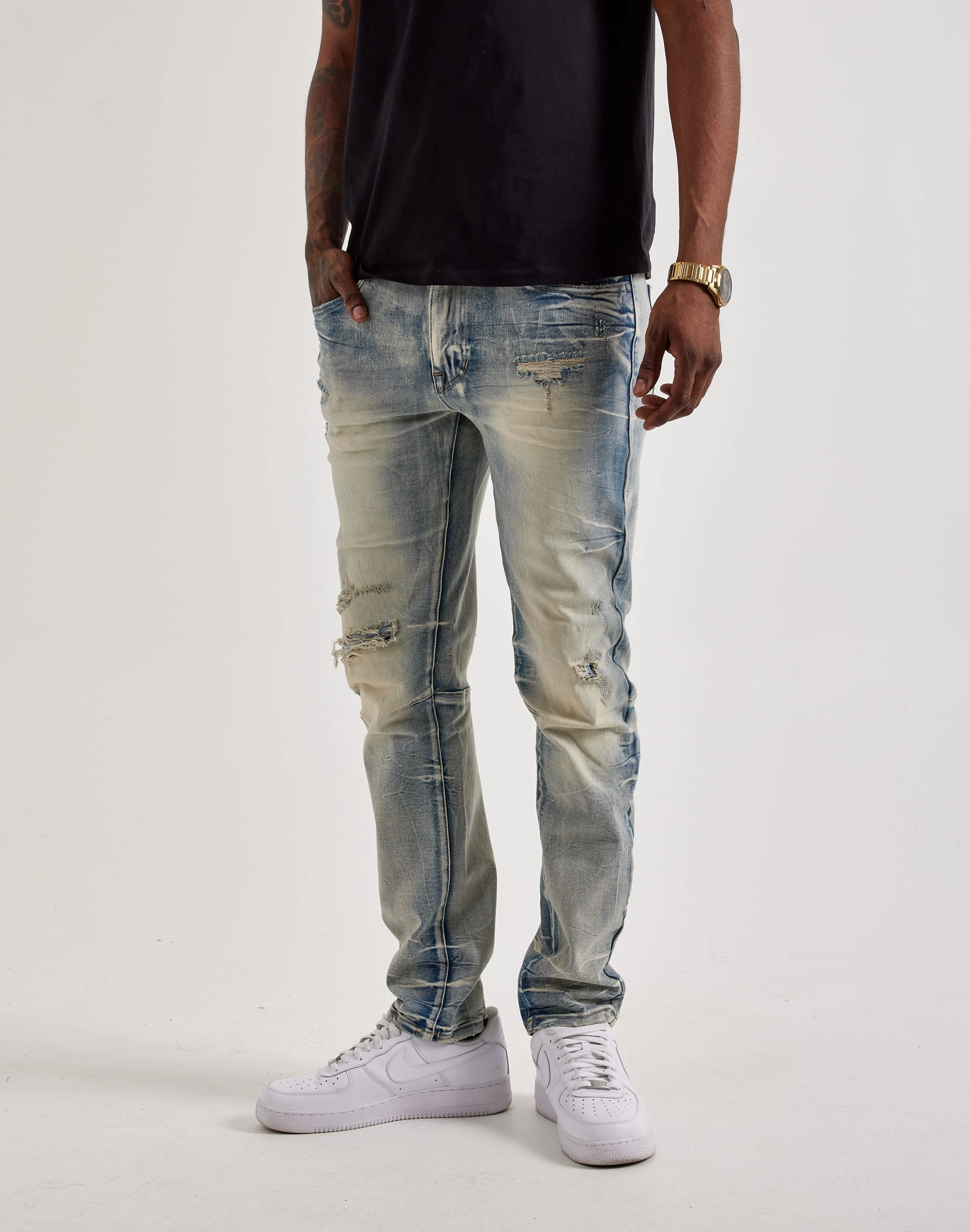 Smoke Rise Wave Effect Slim Jeans Fashion for all body types Fashion bloggers' picks