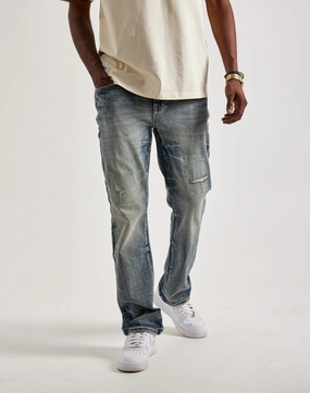 Smoke Rise Wave Effect Straight Denim Jeans Stylish products Vintage - inspired fashion