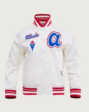 Spandex - incorporated fashion Pro Standard Atlanta Braves Retro Classic Rib Satin Jacket Lingerie and intimates