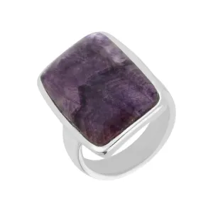 Sterling Silver Blue John Chunky Oblong Ring D
